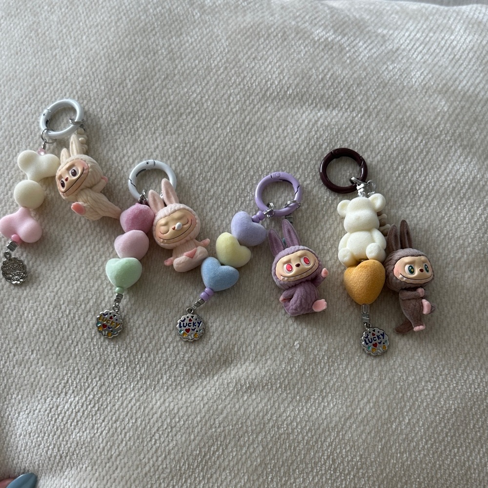 Labubu yoga key chain/phone charm